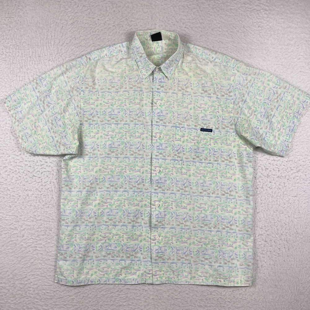 Gotcha Shirt Mens Large Vintage Tribal Travel Vacation Surfer Skater Casual Work